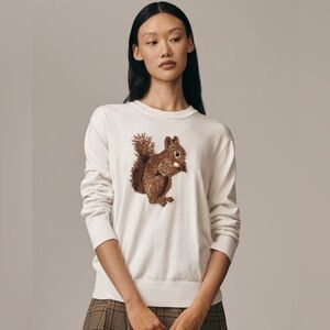NWT Anthro Maeve Textured Squirrel Icon Sweater